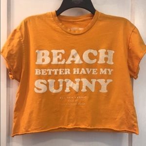 BRIGHT YELLOW CROPPED TEE